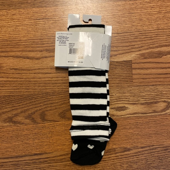 NEW Gorgeous Heartstrings 100% cotton black with cream hearts knit dress&tights! - Picture 8 of 9